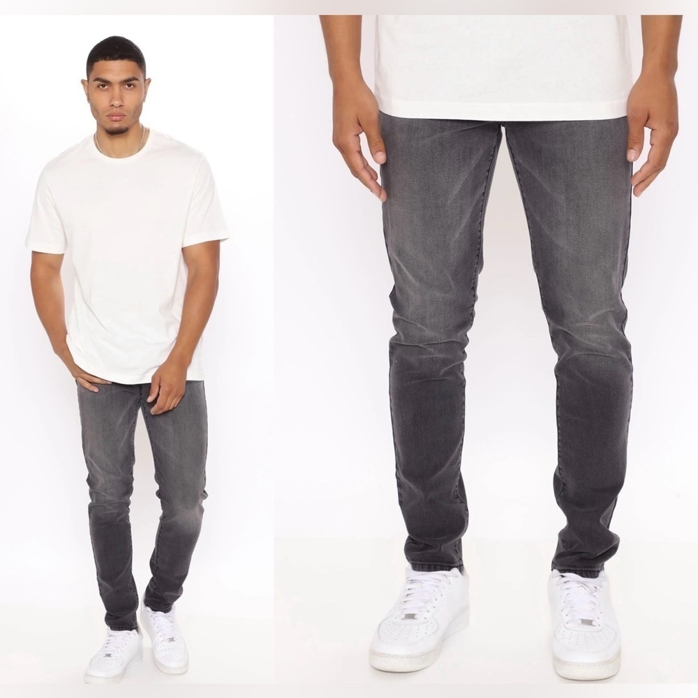 NOVAMEN Black Wash Slim Fit Jeans Size 32